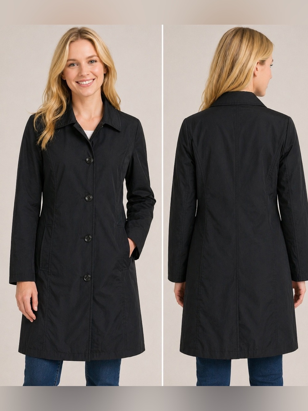 Denver Hayes Black Women's Car Coat Size S